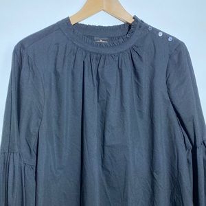 Worthington Long Sleeve Blouse Size XL Balloon Button Pleated